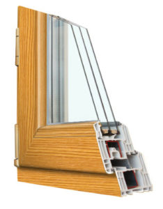 profile uPVC window look like pine wood